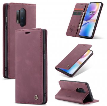 CaseMe OnePlus 8 Pro Wallet Kickstand Magnetic Flip Case Red