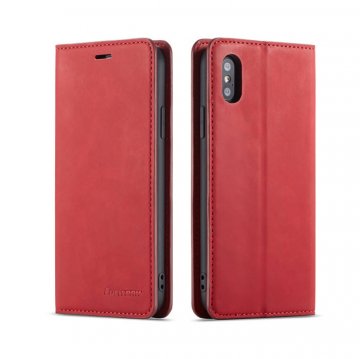 Forwenw iPhone X/XS Wallet Kickstand Magnetic Case Red