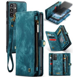 CaseMe Samsung Galaxy A34 5G Wallet Case with Wrist Strap Blue