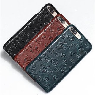 Fashion Pirate Skull Pattern iPhone 7 Plus Genuine Leather Back Cover Case