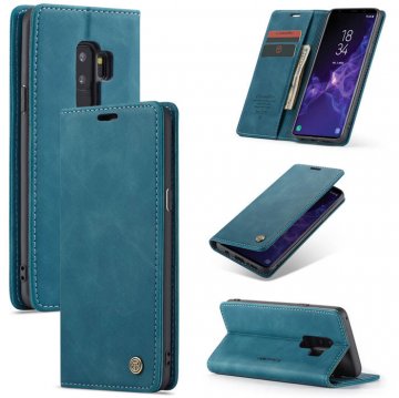 CaseMe Samsung Galaxy S9 Plus Wallet Magnetic Flip Case Blue