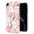 iPhone XR Flower Pattern Marble Electroplating TPU Case Pink