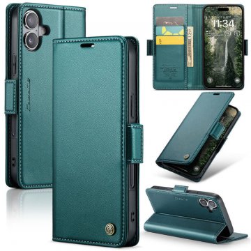 CaseMe iPhone 17 Wallet RFID Blocking Magnetic Buckle Case Green