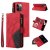 iPhone 12 Pro Max Zipper Wallet Magnetic Stand Case Red