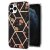 iPhone 11 Pro Flower Pattern Marble Electroplating TPU Case Black