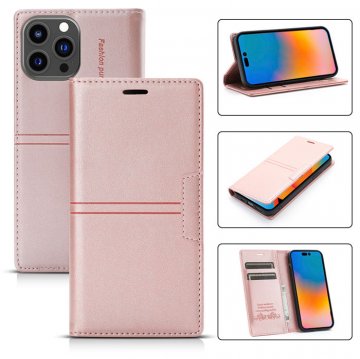 Wallet Kickstand Magnetic PU Leather Case Rose Gold