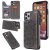 iPhone 11 Pro Max Embossed Wallet Magnetic Stand Case Gray