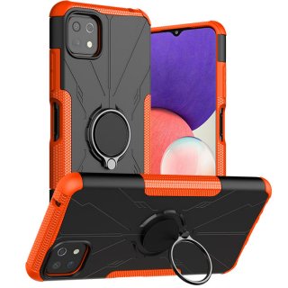 Samsung Galaxy A22 5G Hybrid Rugged Ring Kickstand Case Orange