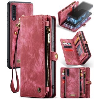 CaseMe Samsung Galaxy A70 Wallet Case with Wrist Strap Red