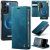 CaseMe Samsung Galaxy S22 Plus 2-in-1 Magnetic Wallet Case – Wireless Charging & RFID Blocking Blue
