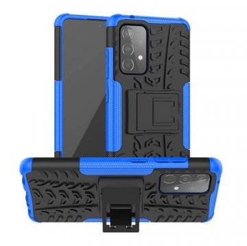 Samsung Galaxy A52 5G Hybrid Rugged PC + TPU Kickstand Case Blue