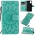 Samsung Galaxy A31 Embossed Sunflower Wallet Stand Case Green