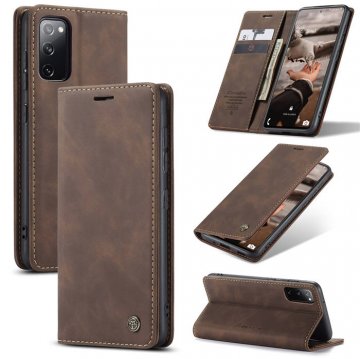 CaseMe Samsung Galaxy S20 FE Wallet Kickstand Magnetic Case Coffee