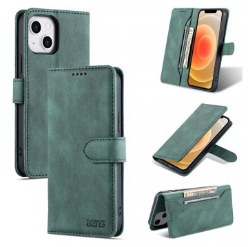 AZNS iPhone 13 Mini Vintage Wallet Magnetic Kickstand Case Green