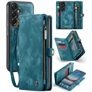 CaseMe Samsung Galaxy A37 2-in-1 Magnetic Wallet Case with Wrist Strap Blue