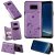 Samsung Galaxy S8 Plus Bee and Cat Card Slots Stand Cover Purple