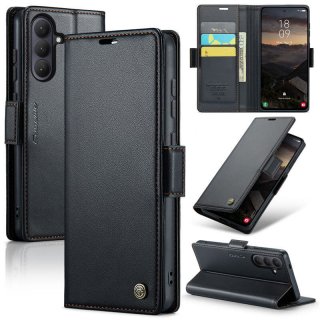 CaseMe Samsung Galaxy S26 Wallet RFID Blocking Magnetic Buckle Case Black