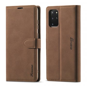 Forwenw Samsung Galaxy S20 Wallet Magnetic Kickstand Case Brown