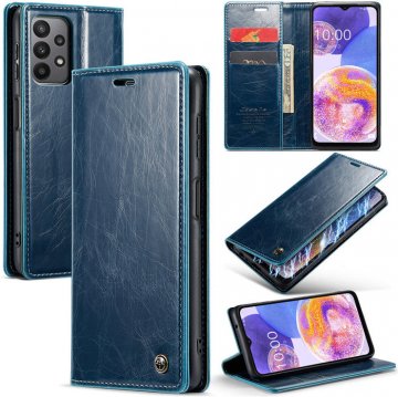CaseMe Samsung Galaxy A23 Wallet Kickstand Magnetic Case Blue