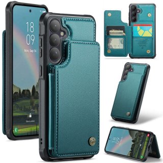 CaseMe Samsung Galaxy S26 RFID Blocking Card Holder Case with Kickstand Green