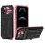 iPhone 12 Pro Max Card Slot Kickstand Shockproof Case Pink