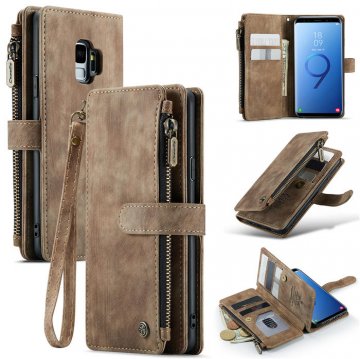 CaseMe Samsung Galaxy S9 Wallet kickstand Case Coffee