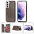 Mandala Embossed Samsung Galaxy S22 Plus Case with Card Holder Gray
