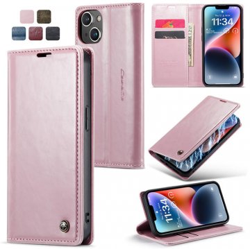CaseMe iPhone 14 Plus Wallet Stand Magnetic Case Pink