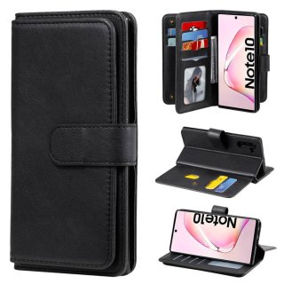 Samsung Galaxy Note 10 Multi-function 10 Card Slots Wallet Case Black