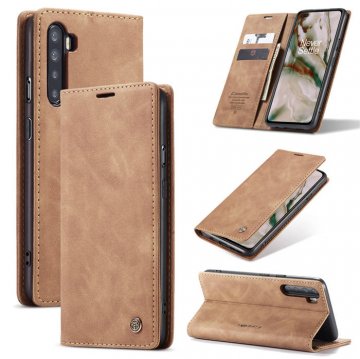 CaseMe OnePlus Nord Wallet Kickstand Magnetic Flip Case Brown