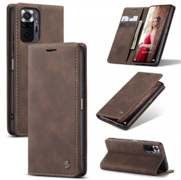 CaseMe Xiaomi Redmi Note 10 Pro/Note 10 Pro Max Wallet Stand Case Coffee