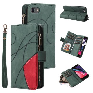 iPhone 7/8/SE2 2020/SE3 2022 Zipper Wallet Magnetic Stand Case Green