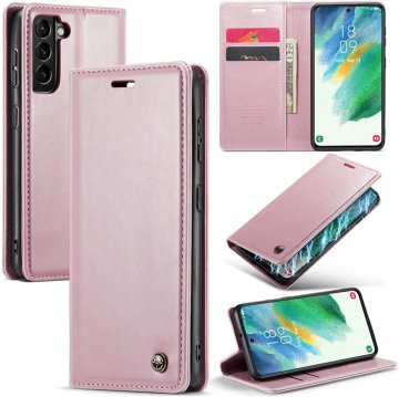 CaseMe Samsung Galaxy S21 FE Wallet Kickstand Magnetic Case Pink