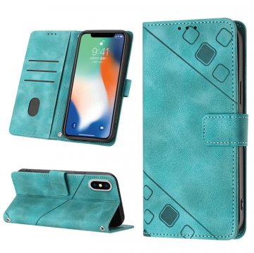 Skin-friendly iPhone X/XS Wallet Stand Case with Wrist Strap Green