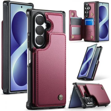 CaseMe Samsung Galaxy Z Fold8 Ultra RFID Blocking Card Holder Case with Kickstand Red