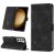 Skin-friendly Samsung Galaxy S23 Wallet Stand Case with Wrist Strap Black