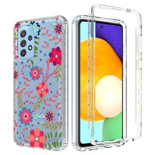 Samsung Galaxy A52 5G Clear Bumper TPU Floral Prints Case