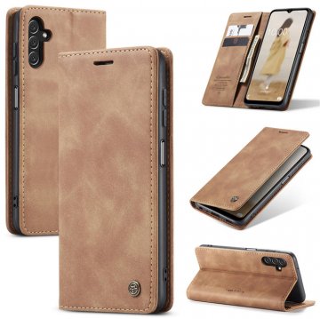 CaseMe Samsung Galaxy A14 5G Wallet Luxury Leather Case Brown