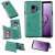 Samsung Galaxy S9 Bee and Cat Magnetic Card Slots Stand Cover Green