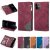 iPhone 12 Mini Color Splicing Lines Wallet Stand Case Red