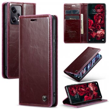CaseMe Xiaomi Redmi Note 12 Pro Plus Wallet Luxury Leather Case Red