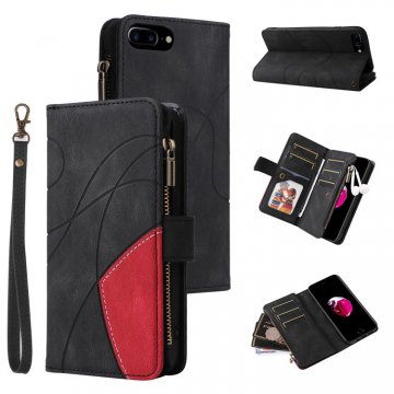 iPhone 7 Plus/8 Plus Zipper Wallet Magnetic Stand Case Black