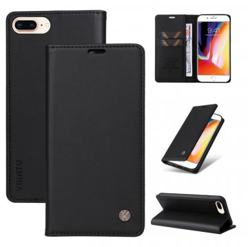 YIKATU iPhone 7 Plus/8 Plus Wallet Kickstand Magnetic Case Black