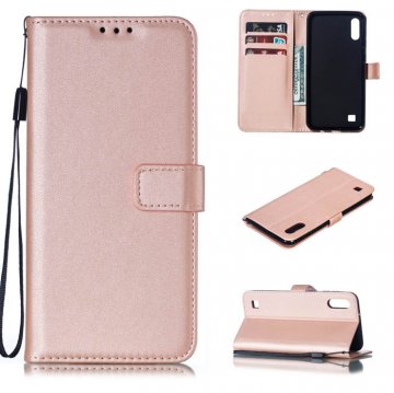 Samsung Galaxy A10 Wallet Kickstand Magnetic Leather Case Rose Gold