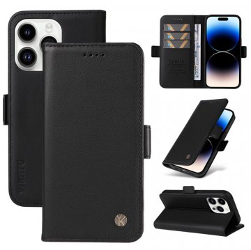 YIKATU Wallet Magnetic Flip Stand Leather Phone Case Black