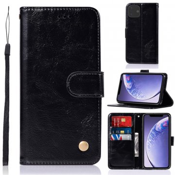 iPhone 11 Pro Premium Vintage Wallet Kickstand Case Black