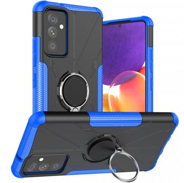 Samsung Galaxy A82 5G Hybrid Rugged Ring Kickstand Case Blue