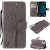 iPhone 12 Pro Max Embossed Tree Cat Butterfly Wallet Stand Case Gray