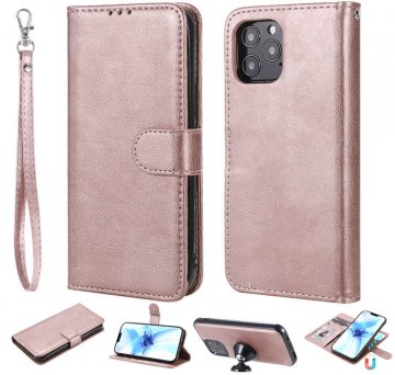 iPhone 12 Pro Wallet Magnetic Detachable 2 in 1 Case Rose Gold