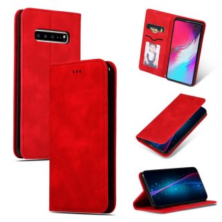 Samsung Galaxy S10 5G Magnetic Flip Wallet Stand Case Red